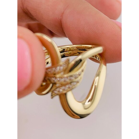 10k gold ring abstract chunky polished design size - Picture 5 of 8